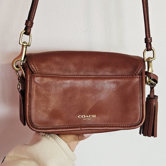 Coach Legacy Leather Penny Crossbody Bag in Cognac Brown - Picture 3 of 10